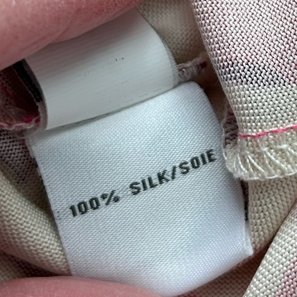 Diane Von Furstenburg Women’s Size 2 Pink and White Dress V Neck Silk - Picture 14 of 15